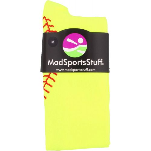  MadSportsStuff Softball Socks with Stitches - for Girls or Women - Knee High Length