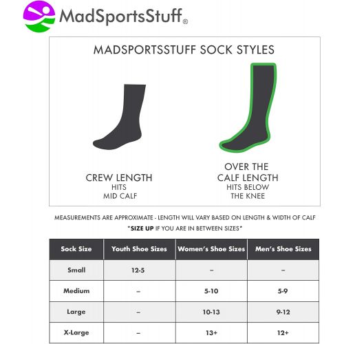  MadSportsStuff Dugout 3 Stripe Baseball Socks Over The Calf Length (Multiple Colors)