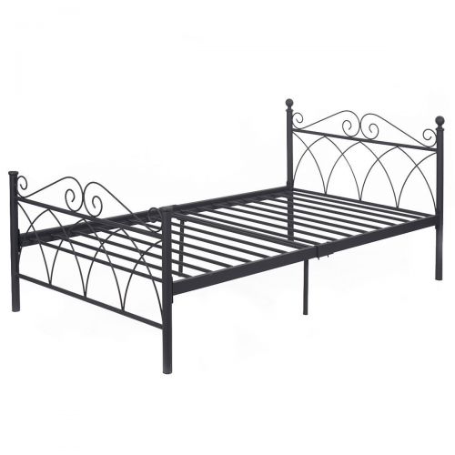  Madamecoffee2017 Twin Size Bed FrameBlack Steel Metal Bed Platform Foundation Sturdy and Durable Furniture New 78x42x34 by madamecoffee