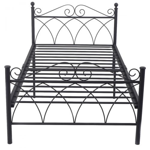  Madamecoffee2017 Twin Size Bed FrameBlack Steel Metal Bed Platform Foundation Sturdy and Durable Furniture New 78x42x34 by madamecoffee