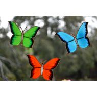 Madbekatja Butterfly decor, Butterfly glass door decal, Tile decal, Faux stained glass, Window cling.