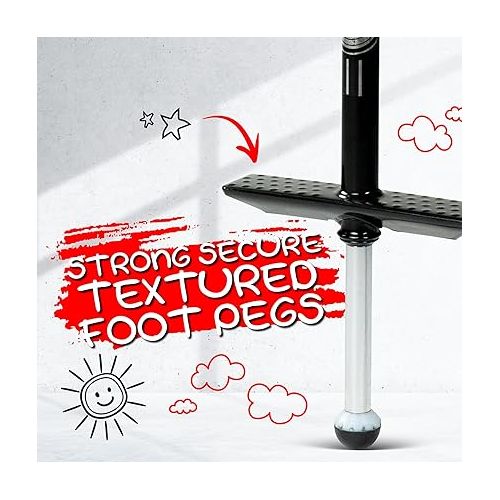  Madd Gear Pogo Stick for Kids - Perfect for Boys and Girls 8 Years and Older - Beginner Pogo Stick - Max Weight 175 lbs - Red/Black