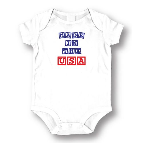  Made in the USA Infants White Cotton Bodysuit Bodysuit