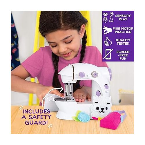  Made By Me My Very Own Sewing Machine, Portable Battery Powered First Sewing Machine, Includes Fabric, Thread, Measuring Tape, & Stuffing, Beginner Sewing Machine for Kids Ages 8+