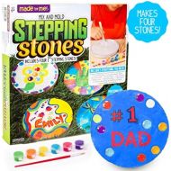 [아마존베스트]Made By Me Mix & Mold Your Own Stepping Stones by Horizon Group USA, DIY Craft Kit, Decorative Gemstones, 6 Paint Pots, Paint Brush, Gloves & Sticker Sheet Included, Multicolored