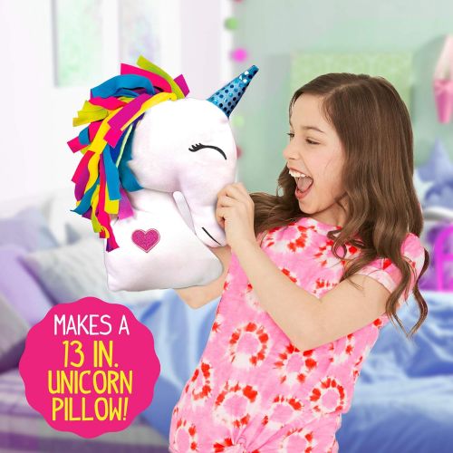  [아마존베스트]Made By Me Make Your Own Unicorn Pillow by Horizon Group USA, Unicorn Shaped DIY Decorative Pillow, No Sewing Needed