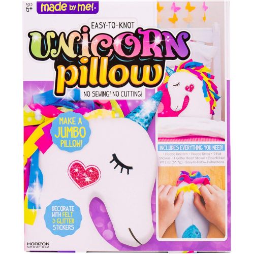  [아마존베스트]Made By Me Make Your Own Unicorn Pillow by Horizon Group USA, Unicorn Shaped DIY Decorative Pillow, No Sewing Needed