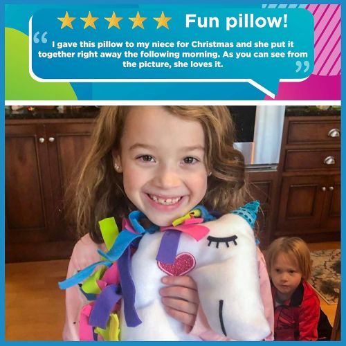  [아마존베스트]Made By Me Make Your Own Unicorn Pillow by Horizon Group USA, Unicorn Shaped DIY Decorative Pillow, No Sewing Needed