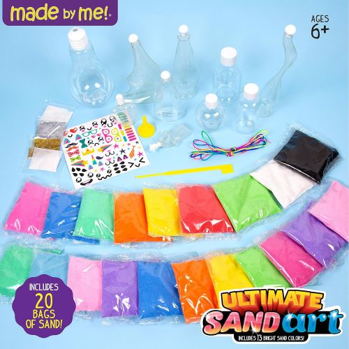  [아마존베스트]Made By Me Ultimate Sand Art Kit by Horizon Group Usa, Includes 20 Pack of Colored Sand, 1 Glow In The Dark Sand, 8 Sand Bottles, 3 Pack of Glitter, Sticker Sheet & More (Amazon Ex