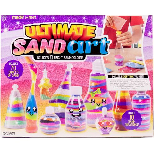  [아마존베스트]Made By Me Ultimate Sand Art Kit by Horizon Group Usa, Includes 20 Pack of Colored Sand, 1 Glow In The Dark Sand, 8 Sand Bottles, 3 Pack of Glitter, Sticker Sheet & More (Amazon Ex