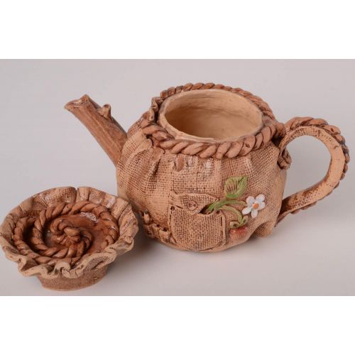  MadeHeart | Buy handmade goods Beautiful Handmade Clay Teapot Stylized Ceramic Teapot Pottery Kitchenware