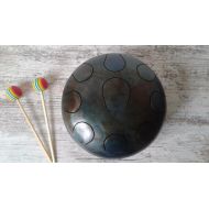 /Etsy In Stock Handpan Drum Tongue 9 tones Steel 8 inches 21 cm Tank Hank Sticks and Bag incl