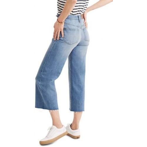  Madewell Button Front Wide Leg Crop Jeans