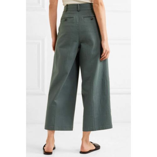  Madewell - Pleated Cotton-blend Twill Wide-leg Pants - Green