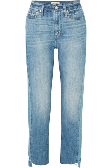 Madewell The Perfect Summer frayed high-rise straight-leg jeans
