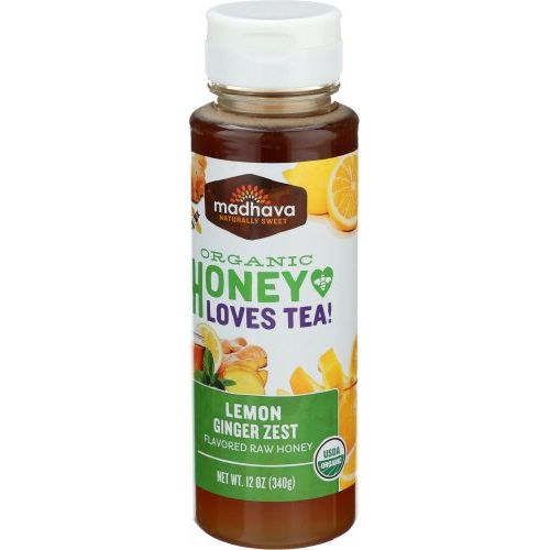  Madhava Naturally Sweet Organic Honey Loves Tea, Lemon Ginger Zest, 12 Ounce (6 Count)