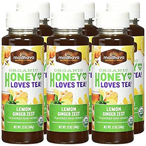  Madhava Naturally Sweet Organic Honey Loves Tea, Lemon Ginger Zest, 12 Ounce (6 Count)