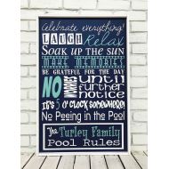 MadiKayDesigns Swimming Pool Sign, Pool Sign, Personalized Pool Sign, Patio Decor, Pool Rules, Custom Pool Sign, Swimming Pool, Pool Rules Sign MDO Wood