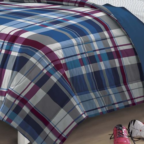  Madison My Room Varsity Plaid Ultra Soft Microfiber Comforter Bedding Set, Multi-Colored, Twin