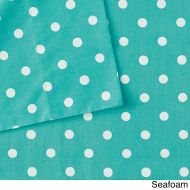 Madison 3pc Girls Polka Dot Light Green Twin Deep Pocket Sheet Set, Percale Cotton, Teal Solid Color, Dot Design Circles Teen Bedding Kids Bedroom Bold Colorful Fun Contemporary Modern