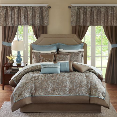  Home Essence Isabella Jacquard Paisley 24 Piece Comforter Collection