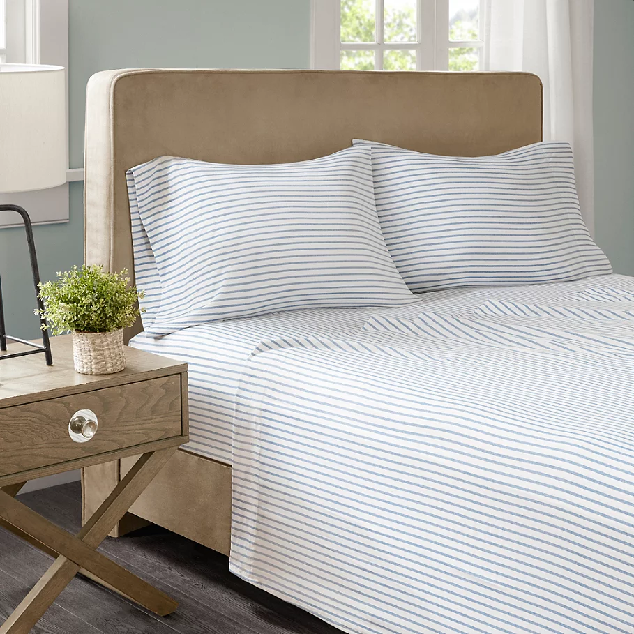  Madison Park Essentials Chambray Stripe Sheet Set