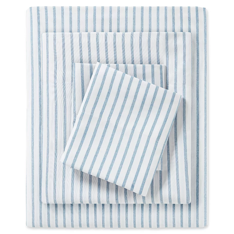  Madison Park Essentials Chambray Stripe Sheet Set