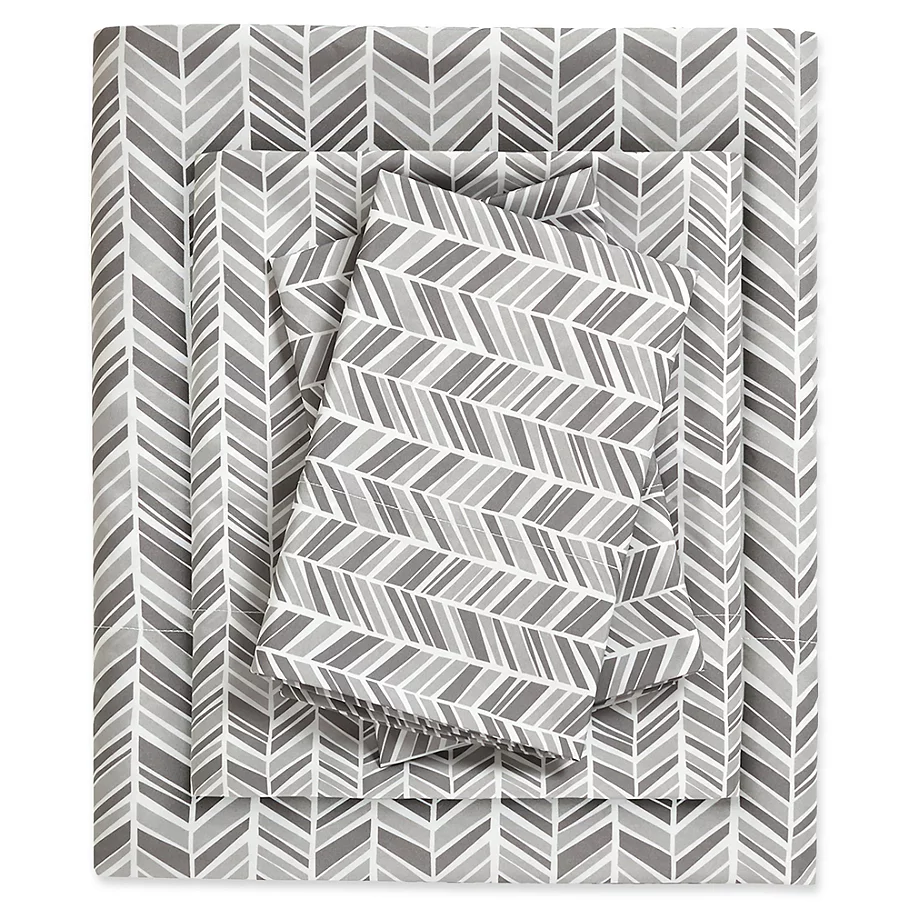  Madison Park Chevron Microfiber Printed Sheet Set