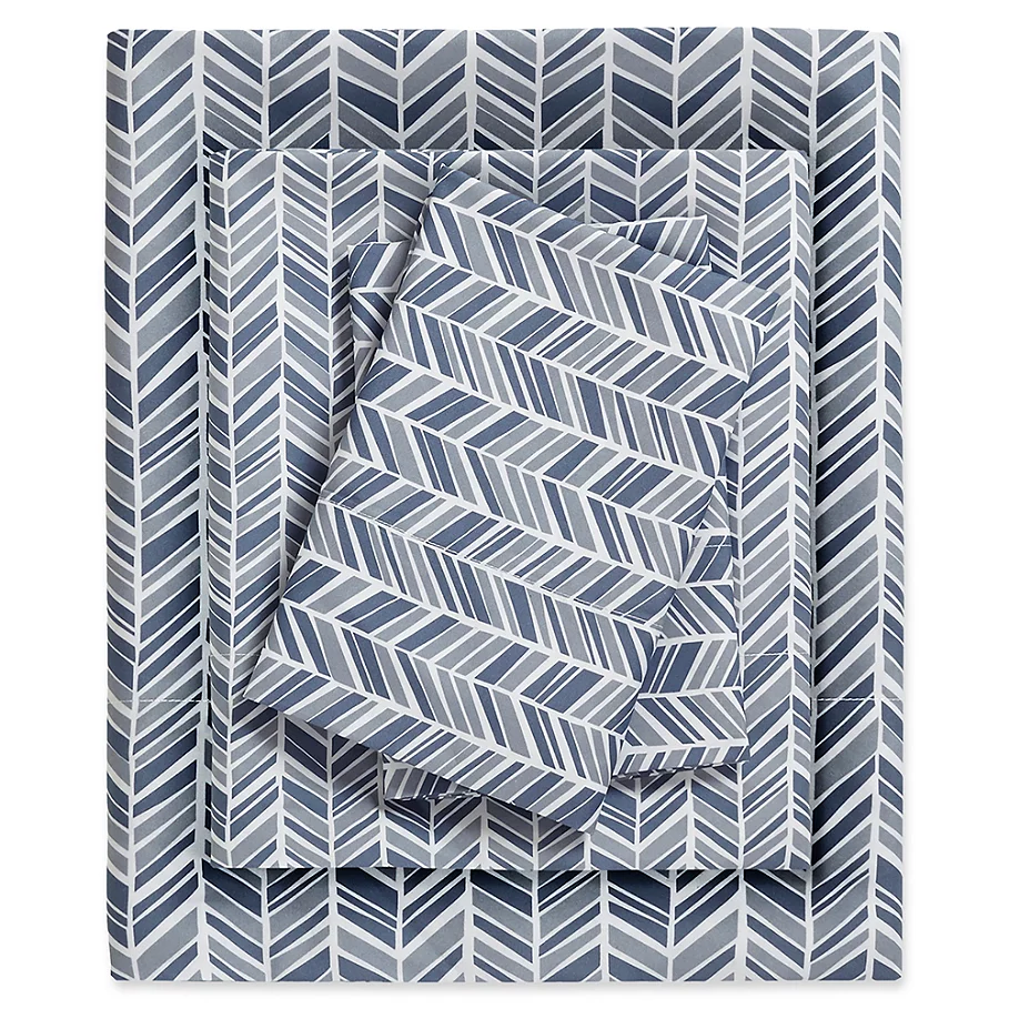  Madison Park Chevron Microfiber Printed Sheet Set