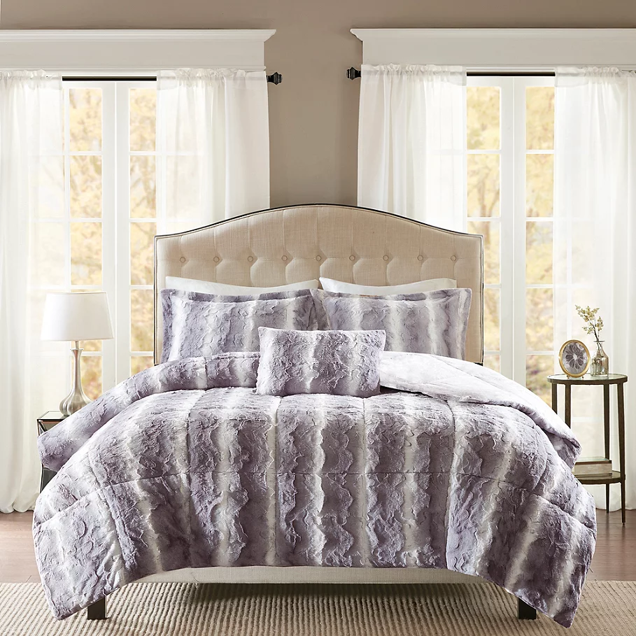  Madison Park Zuri Faux Fur 4-Piece Comforter Set