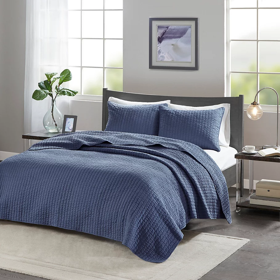  Madison Park Keaton Coverlet Set in Navy