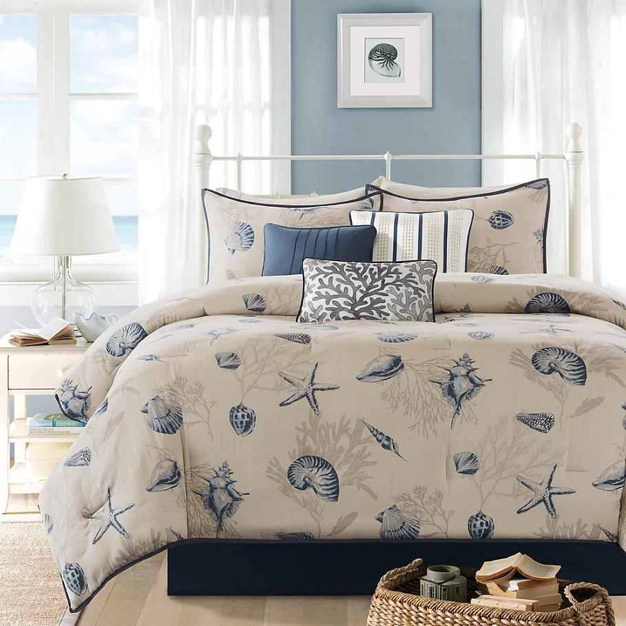  Madison Park Bayside 7-Piece Comforter Set in Blue