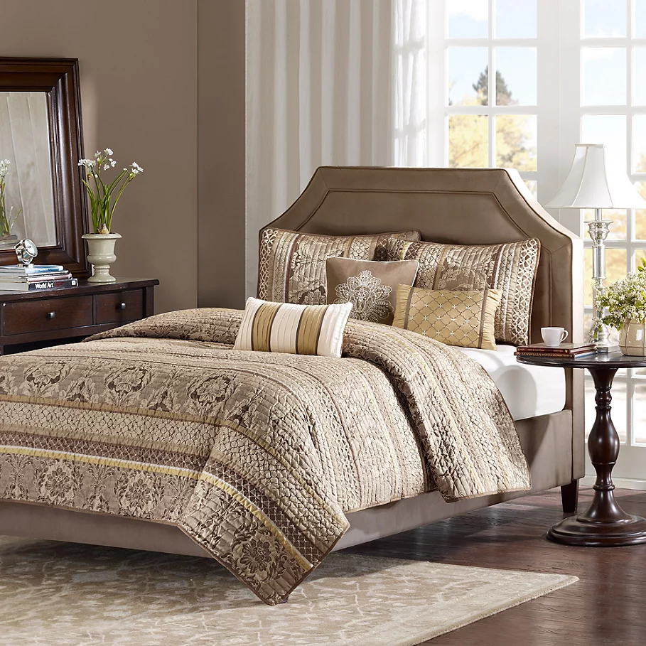 Madison Park Bellagio Coverlet Set in Brown