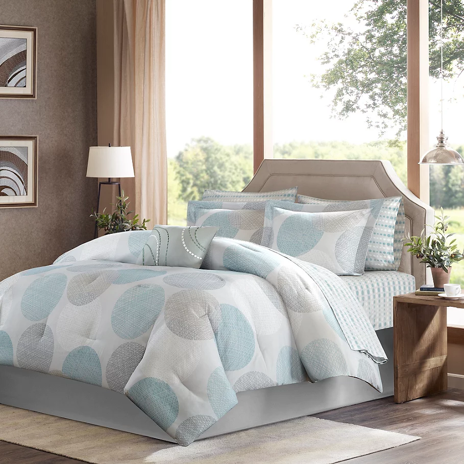  Madison Park Essentials Knowles 9-Piece Comforter Set in Aqua