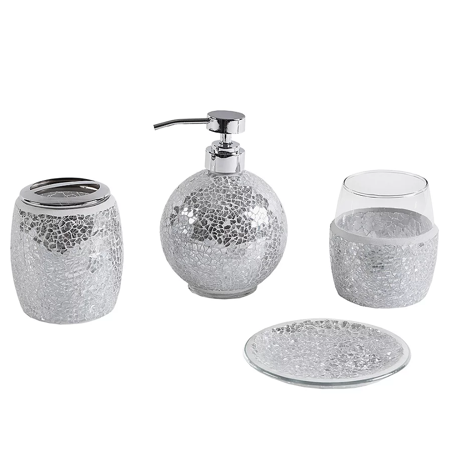  Madison Park Mosaic 4-Piece Bath Accessory Set