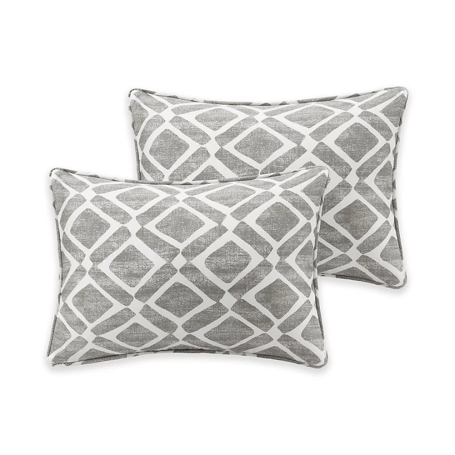Madison Park Delray Diamond Printed 14-Inch x 20-Inch Decorative Pillow (Set of 2)