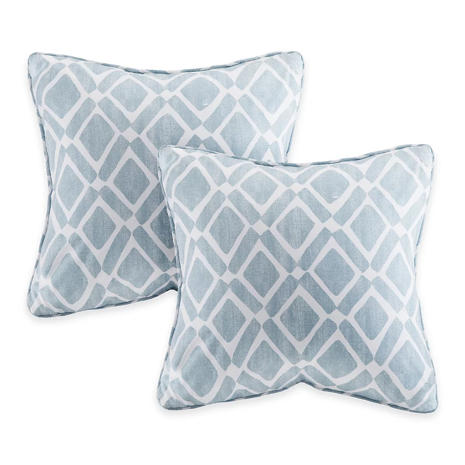  Madison Park Delray Diamond Square Throw Pillow (Set of 2)