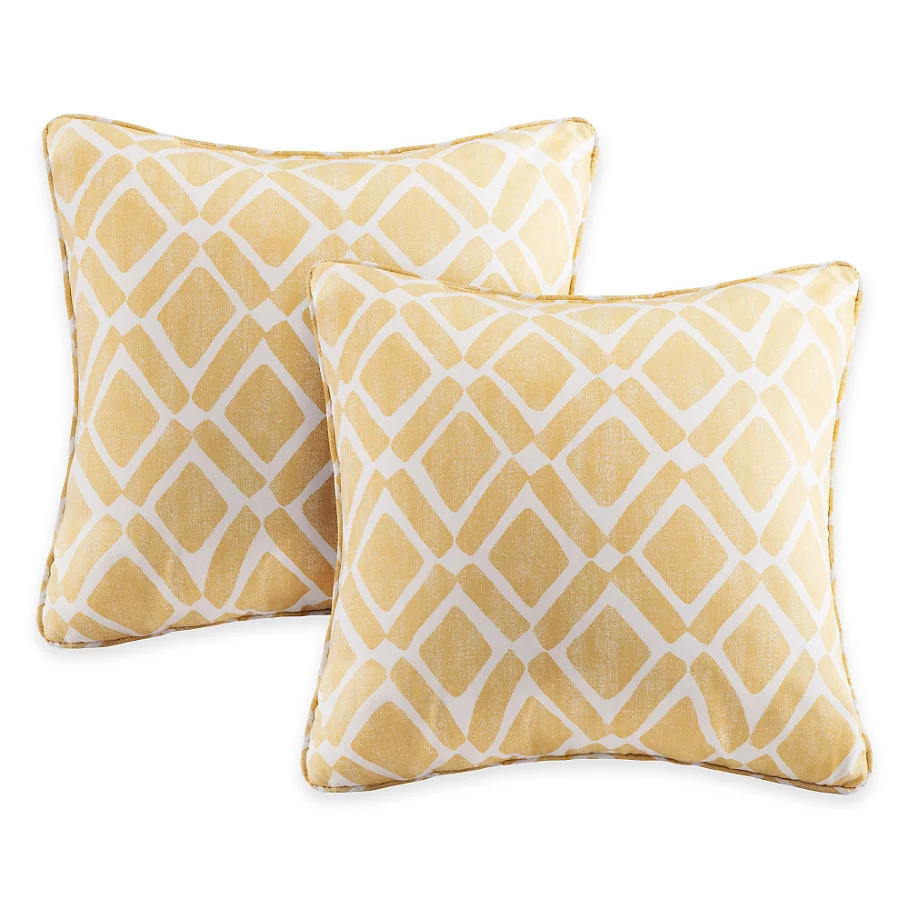  Madison Park Delray Diamond Square Throw Pillow (Set of 2)