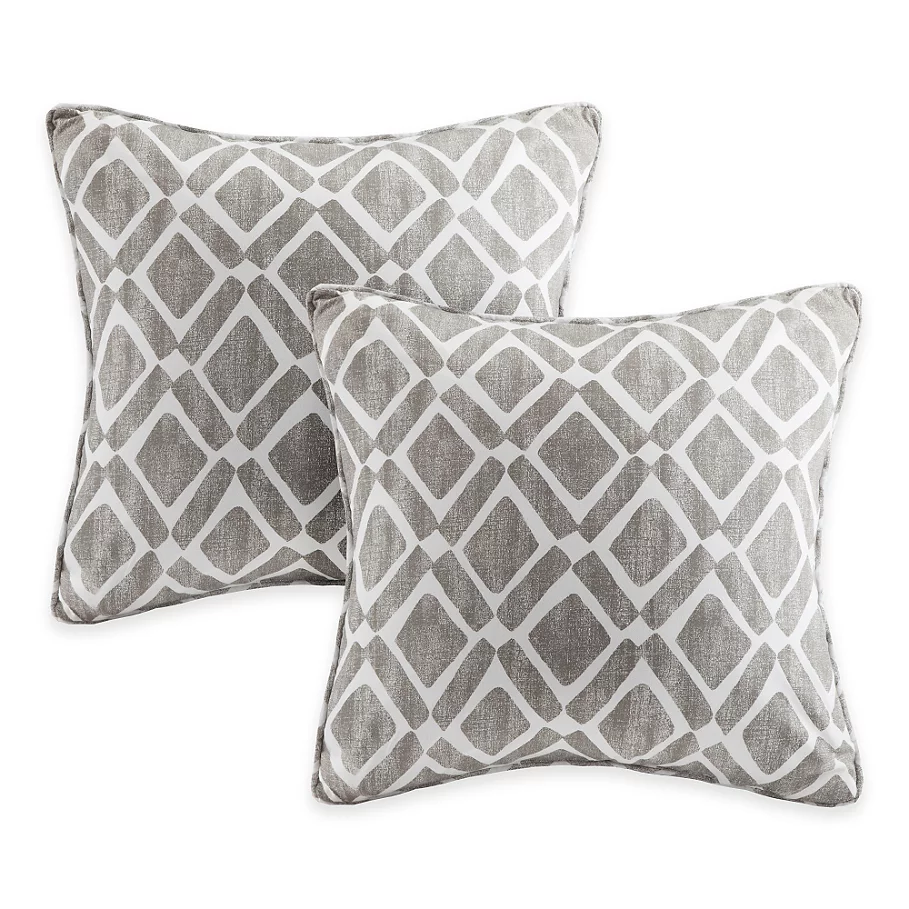  Madison Park Delray Diamond Square Throw Pillow (Set of 2)