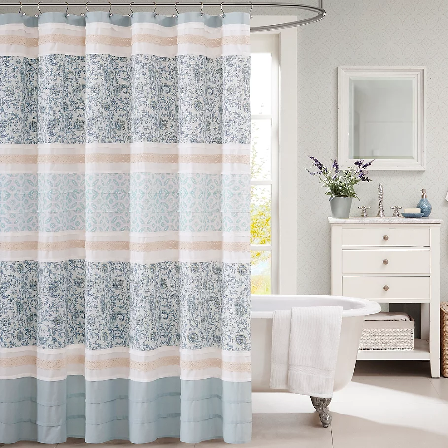  Madison Park Dawn 72-Inch x 72-Inch Shower Curtain in Blue