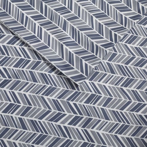  Madison Park Essentials Chevron Bed Sheets, Navy