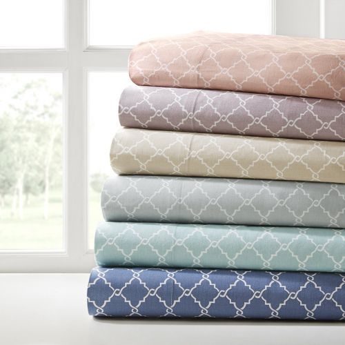  Madison Park MP20-2368 Fretwork Cotton Sheet Set Queen Grey