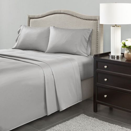  Madison Park 600 Thread Count Bed Sheets, Light Grey