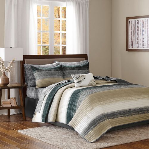  Madison Park MPE13-169 Essentials Saben Complete Coverlet and Sheet Set Full Taupe