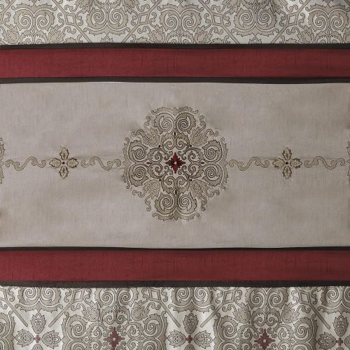  Madison Park Donovan Design Weave Red, Jacquard Traditional Shower Curtains for Bathroom, 72 X 72, Blush, 72x72