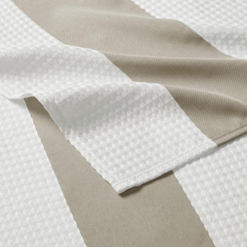  Madison Park Spa Waffle Shower Curtain Pieced Solid Microfiber Fabric with 3M Scotchgard Water Repellent Treatment Modern Home Bathroom Decorations, Standard 72X72, Taupe