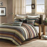 Madison Park Yosemite KingCal King Size Quilt Bedding Set - Purple Yellow Teal, Striped  6 Piece Bedding Quilt Coverlets  Cotton Bed Quilts Quilted Coverlet