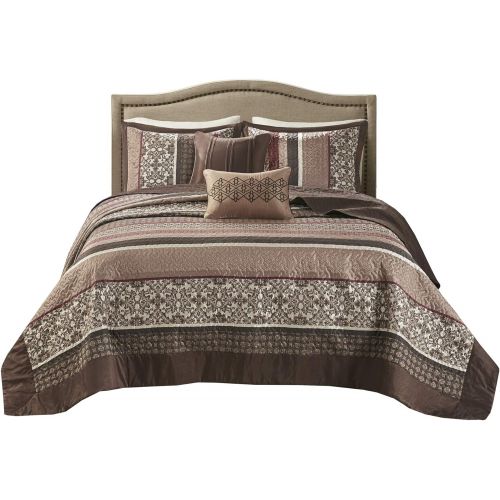  Madison Park Princeton Bedspread Set, King, Red