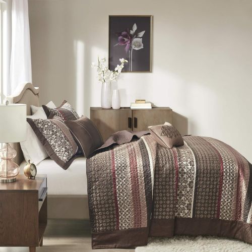  Madison Park Princeton Bedspread Set, King, Red