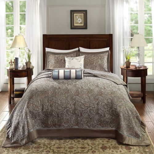  Madison Park Princeton Bedspread Set, King, Red